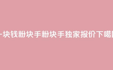 一块钱1000粉块手(1000粉块手独家报价) 第1张 一块钱1000粉块手(1000粉块手独家报价) 第1张
