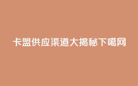 卡盟供应渠道大揭秘 第1张 卡盟供应渠道大揭秘 第1张