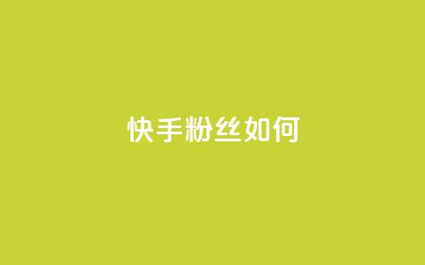 快手粉丝如何 - 如何提升在快手的粉丝数量技巧解析! 第1张 快手粉丝如何 - 如何提升在快手的粉丝数量技巧解析! 第1张