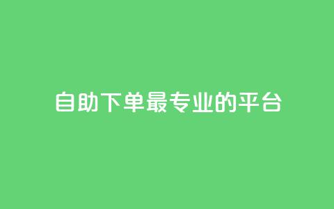 自助下单，最专业的平台 第1张
