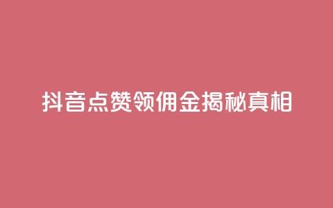 抖音点赞领佣金，揭秘真相 第1张