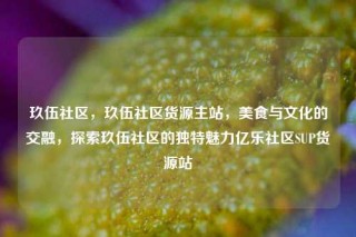 玖伍社区，玖伍社区货源主站，美食与文化的交融，探索玖伍社区的独特魅力亿乐社区SUP货源站