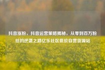 抖音涨粉，抖音运营策略揭秘，从零到百万粉丝的逆袭之路亿乐社区低价自营货源站