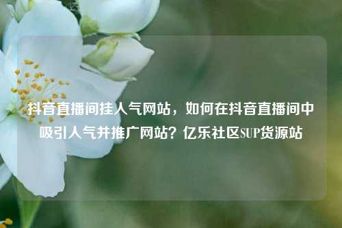 抖音直播间挂人气网站，如何在抖音直播间中吸引人气并推广网站？亿乐社区SUP货源站  第1张