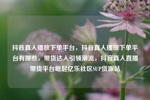 抖音真人播放下单平台	，抖音真人播放下单平台有哪些，带货达人引领潮流，抖音真人直播带货平台崛起亿乐社区SUP货源站  第1张